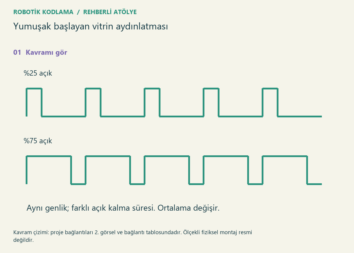 Yumuşak başlayan vitrin aydınlatması — proje görseli