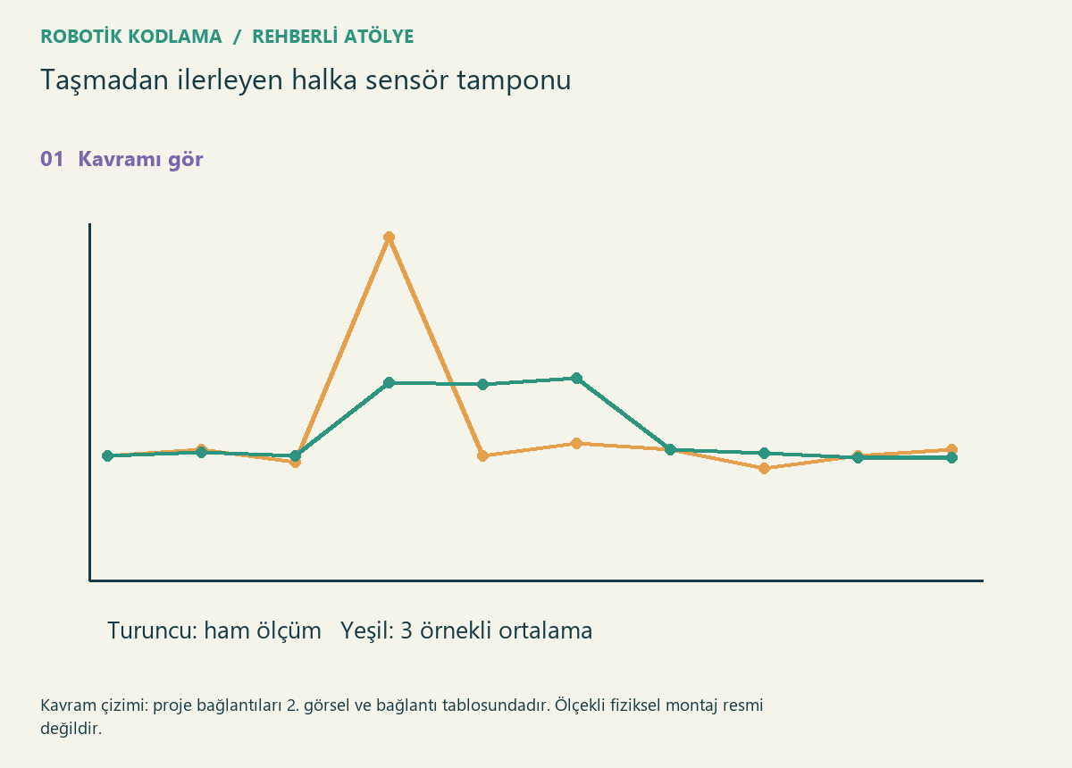 Taşmadan ilerleyen halka sensör tamponu — proje görseli