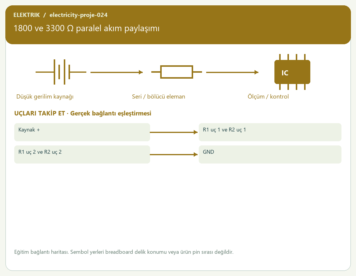 1800 ve 3300 Ω paralel akım paylaşımı — proje görseli